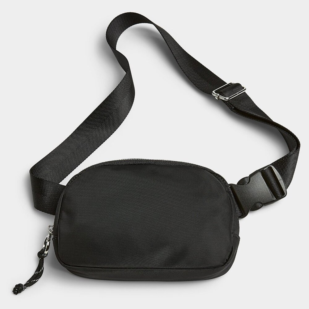 Simons black half-moon belt bag